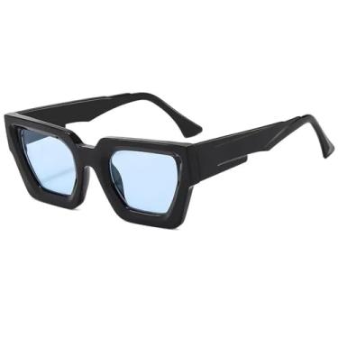 Imagem de Óculos de Sol UV400 - Lentes Cinza Bicolores Estilo Punk para Homens e Mulheres, Esportes ao Ar Livre, Corrida e Ciclismo, Preto e Azul