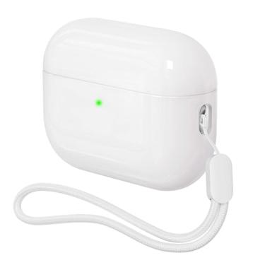 Imagem de Capa para AirPods Pro 2 Never-Sretch-Out DamonLight à prova de choque capa de silicone semi rígida compatível com Apple Airpods Pro 2ª geração (branca)