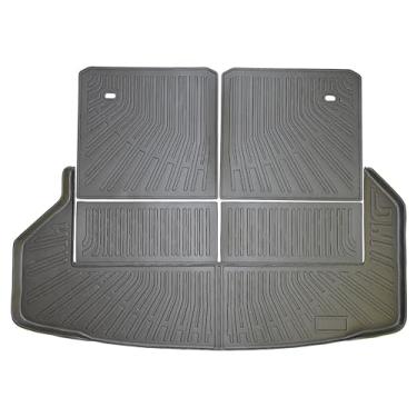 Imagem de WGGDRAQQ Forro de porta-malas para Toyota Highlander 2008-2013 tapetes traseiros de 7 assentos bandeja de bota 3D TPE para todos os climas preto