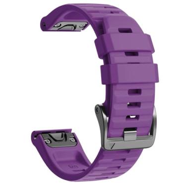 Imagem de JDIME Pulseira de relógio Fenix 8X para Fenix 6X Pro/Fenix 5X/Fenix 5X Plus/Fenix 7X/Fenix 3/HR/Tactix/Descent MK1/D2 Delta PX/D2 26 mm (roxo)
