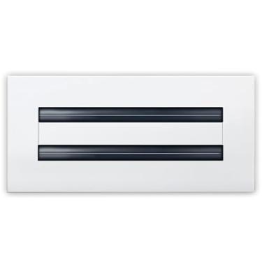 Imagem de Vontera Capa de ventilação AC moderna 10x4 - Saída de ar decorativa branca em alumínio - Grade de registro de difusor de ranhura linear padrão para teto, paredes e pisos - Fluxo de ar ajustável