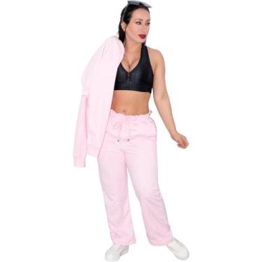 Imagem de Moleton Feminino Blusa + Calça Meia Estação Direto Do Fabricante, Rosa