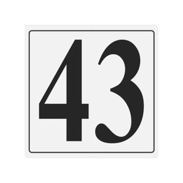 Imagem de PATIKIL Placa grande de metal, 30,5 x 30,5 cm, placa de sinalização de alumínio, número 43, sinalização de estacionamento resistente ao clima para uso interno e externo