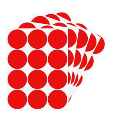 Imagem de Ouzoustate Adesivos vermelhos de 5 cm grandes adesivos coloridos grandes removíveis à prova d'água redondos etiquetas circulares fáceis de retirar para caixas, 240 peças (vermelho, 5 cm)