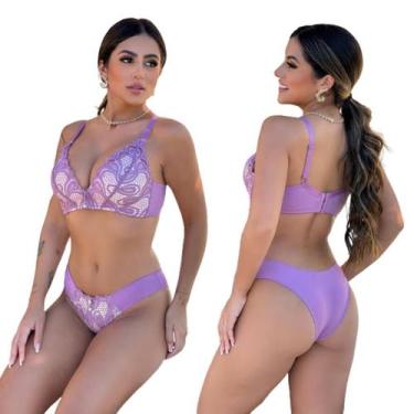 Imagem de Conjunto Lingerie de Luxo Sensual Renda com Biju Feminino Sexy - Mi Am