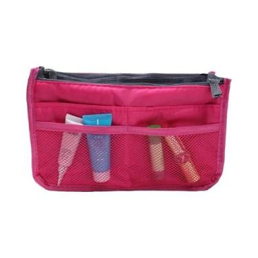 Imagem de Bolsa De Cosméticos Feminina Em Nylon Com Zíper Duplo Organizador De M