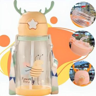 Imagem de Garrafinha de água infantil 600ml com canudo de silicone - 01Smart, La