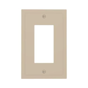 Imagem de Spshian Capas de tomada cáqui decoradoras de interruptor de luz de balancim único decorativas 1 gangue Gfci capa de placa de parede, receptáculo elétrico, placa frontal para decoração de cozinha