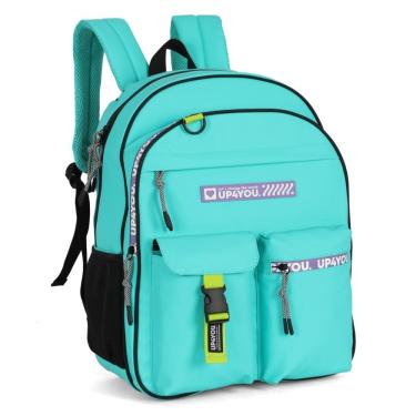 Imagem de Mochila Juvenil Escola Feminino Emborrachada Grande Turquesa