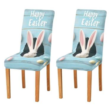 Imagem de SEHANY Lindas capas de cadeira de coelho de conto de fadas para sala de jantar, conjunto de 4, capa protetora elástica removível e lavável para cadeira de jantar para cozinha, hotel, festa, decoração