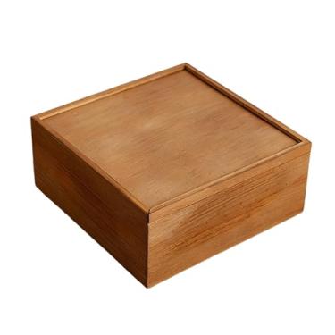 Imagem de YWJLQH Caixa de Madeira com Tampa para Guardar Presentes de Casamento, Organizador de Mesa Multiuso, Caixa para Lembranças de Artesanato, Porta-retratos, 22.5 Cm X 22.5 Cm X