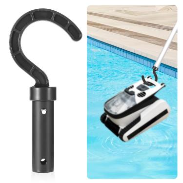 Imagem de Gancho para todos os limpadores de piscina robóticos, acessórios gancho para aspirador de piscina robô gancho para aspirador de piscina sem fio, fixa-se a postes telescópicos (preto)