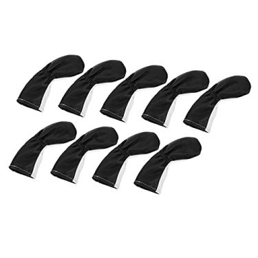 Imagem de Capas para tacos de golfe Capas para cabeça de golfe Capas de ferro para golfe à prova d'água macias de desenho animado para cães bordados mangas protetoras para tacos de golfe (Preto Branco)