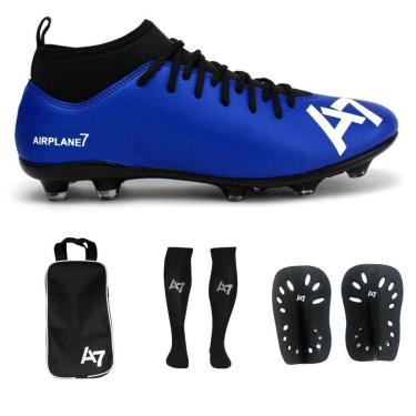 Imagem de Chuteira Botinha De Campo + Meião + Caneleira + Porta Chuteira A7-Masculino