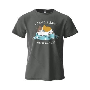 Imagem de Camiseta Gráfica Oversized Com Estampa De Gato Humorística Para Homens