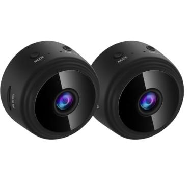 Imagem de Câmera Sem Fio Portátil Segurança Noturna Monitoramento Inteligente(2PCS)