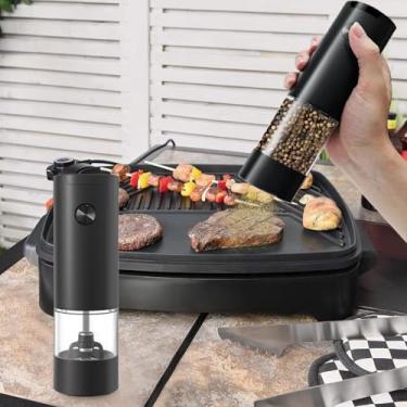 Imagem de Moedor elétrico de pimenta ou sal ajustável, moedor de sal e pimenta, fácil de limpar, alimentado por bateria, essencial para cozinha