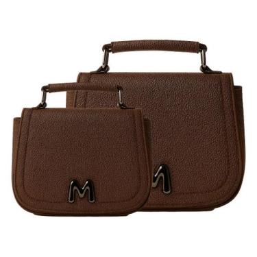 Imagem de Bolsa Feminina 2 em 1 Preta Compacta com Alça Regulável e Design Premi