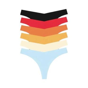 Imagem de Calcinhas Ultra Finas Sem Costura Para Mulheres, 6PCS, G-String Com Ci