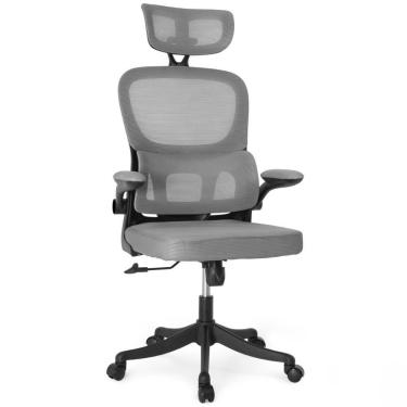 Imagem de Cadeira De Escritório Giratória Executiva Viena Com Regulagem De Altura - Cinza|preto