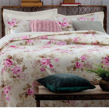 Imagem de Kit Cobre Leito Colcha Queen Boutex Dupla Face Roma 100% Poliéster