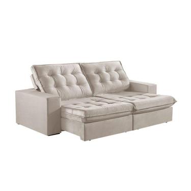 Imagem de Sofá 3 Lugares Retrátil E Reclinável Martins M-165 Veludo Creme