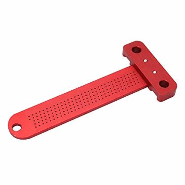 Imagem de Régua em Forma de T Rascunhadora Marcenaria Liga Alumínio Medidor Rascunho com Posicionamento Furos Ferramenta Medição para Carpinteiro