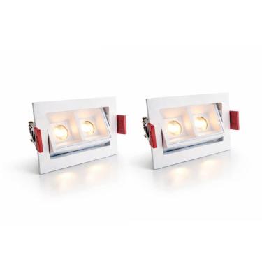 Imagem de 2 Spot Mini Downlight Duplo Led Embutir Direcionável Luz09