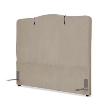 Imagem de Cabeceira de Cama Box Viúva 128 cm Moscou Inspire House Suede Veludo M
