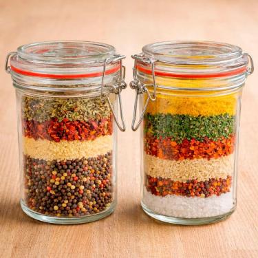Imagem de Potes Hermético Mantimentos Vidro Trava Metal 450ml Kit 8pçs