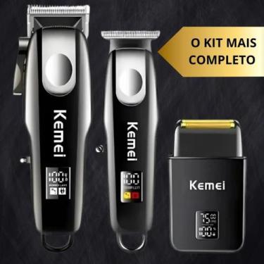 Imagem de Kit Máquina Completa Kemei 3 em 1
