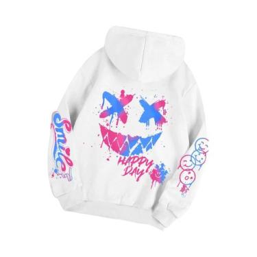 Imagem de Moletom Feminino Oversize Com Estampa De Grafite, Estilo Street Hip Ho