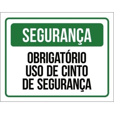 Imagem de Kit 5 Placa Acm Obrigatório De Cinto 18X23 - Sinalizo