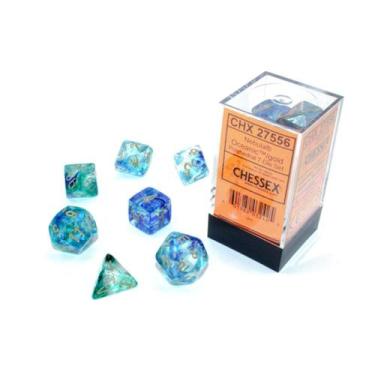 Imagem de Conjunto de dados poliédricos Chessex Nebula Oceanic com luminária dou