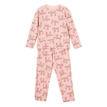 Imagem de Pijama Hering Infantil Rosa Conjunto Longo Infantil Menina Estampado-Feminino