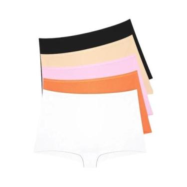 Imagem de Shorts Boxer Femininos De Algodão Sem Costura De Cintura Alta, Pacote 