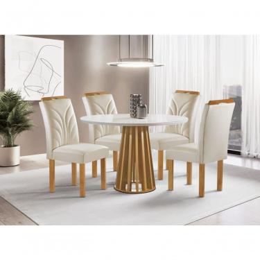 Imagem de Sala De Jantar 4 Cadeiras C Vidro 1,0m - Dublin - Sky Móveis