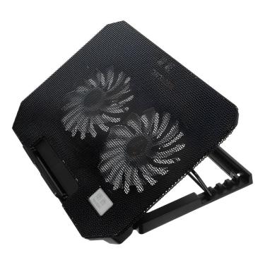 Imagem de Base Suporte Resfriador Notebook 2 Coolers Led Informática - Com Ventoinhas E Ajuste Ergonômico