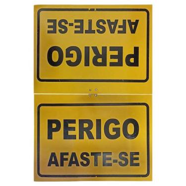 Imagem de Kit Placa Cavalete 34 x 47 Perigo Afaste-se 4 Unidades - PLASTCOR