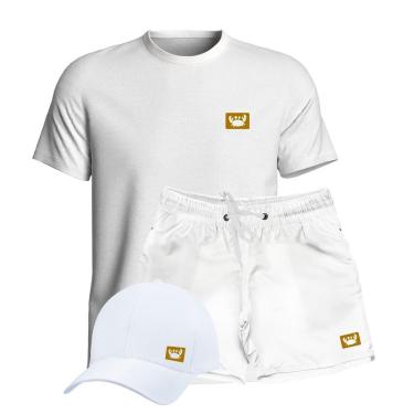 Imagem de Conjunto Reveillon Camiseta ou Regata Algodão Short Tactel E Boné-Masculino