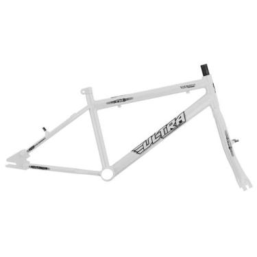 Imagem de Quadro Aro 20 Ultra Bikes em Aço Carbono com Garfo Masculino, Branco, 