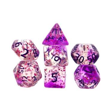 Imagem de Conjunto De 7 Dados Multifacetados Estilo Cristal Para Jogos De Tabule