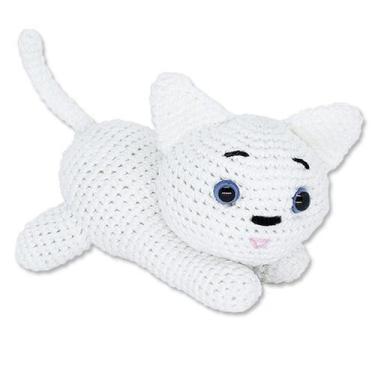 Imagem de Amigurumi Gatinha Branca de Crochê 10x15cm artesanal - Estylo Baby