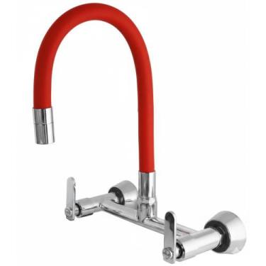 Imagem de Misturador de Parede p/Cozinha Bica Móvel Pratic Red Cromado DN15 DN20
