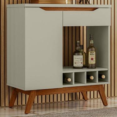 Imagem de Aparador Smeraldo com Adega em 15mm 1 Porta 1 Gaveta Off White - Pnr Móveis