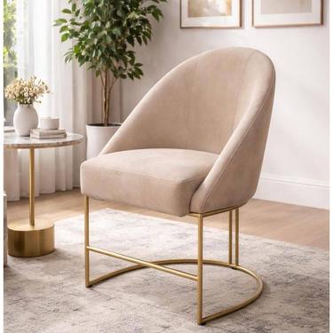 Imagem de Poltrona Decorativa com pés metalico Lua