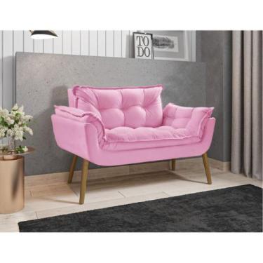 Imagem de Poltrona Decorativa Sofá Namoradeira 2 Lugares Opalla Rosa - Visan Est