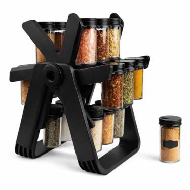 Imagem de Porta temperos condimento giratório roda gigante 18 potes vidro - Marc