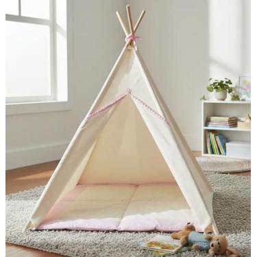 Imagem de Cabana tenda toca casinha infantil com tapete acolchoado detalhes em r