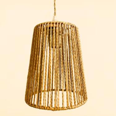 Imagem de Pendente Luminária Madeira Rustico Bambu Natural Orgânico - gmh trade